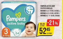 Mega Image PAMPERS Active baby Scutece bebeluși Ofertă