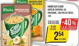 Mega Image Knorr cup a soup supă de ciuperci, cu crutoane, 15g/pui cu tăiţei Ofertă