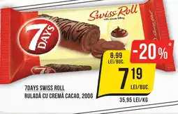 Mega Image 7days swiss roll ruladă cu cremă cacao Ofertă