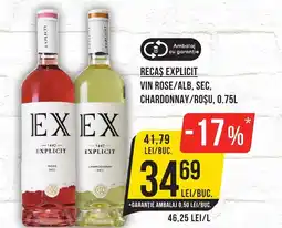 Mega Image Recas explicit vin rose/alb, sec, chardonnay/roşu Ofertă