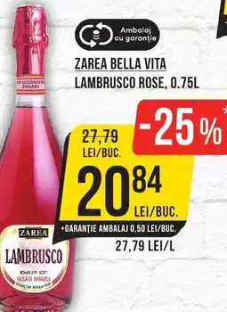 Mega Image Zarea bella vita lambrusco rose Ofertă