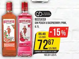 Mega Image BEEFEATER Gin peach & raspberrry/pink Ofertă