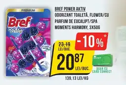 Mega Image Bref power aktiv odorizant toaletă, flower/cu parfum de eucalipt/spa moments harmony Ofertă