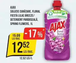 Mega Image AJAX Soluţie curățare, floral fiesta lilac breeze/ detergent pardoseală, spring flowers Ofertă