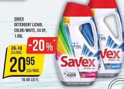 Mega Image SAVEX Detergent lichid, color/white, 24 sp. Ofertă