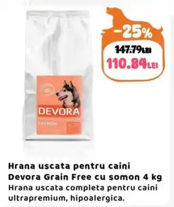 Animax Hrana uscata pentru caini Devora Grain Free cu somon Ofertă