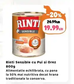 Animax RINTI Sensible cu Pui si Orez Ofertă