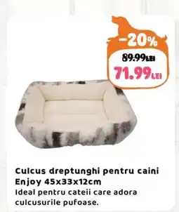 Animax Culcus dreptunghi pentru caini Enjoy Ofertă
