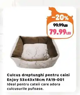 Animax Culcus dreptunghi pentru caini Enjoy Ofertă