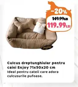 Animax Culcus dreptunghiular pentru caini Enjoy Ofertă