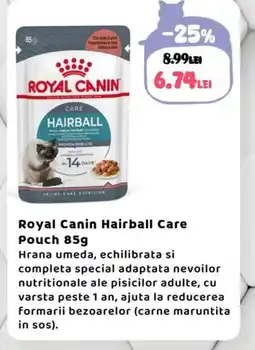 Animax ROYAL CANIN Hairball Care Pouch Ofertă