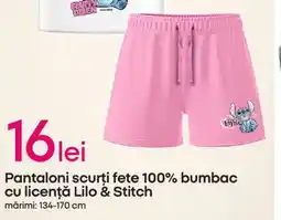 Pepco Pantaloni scurţi fete 100% bumbac cu licenţă Lilo & Stitch Ofertă