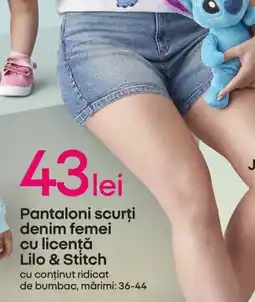 Pepco Pantaloni scurţi denim femei cu licenţă Lilo & Stitch Ofertă