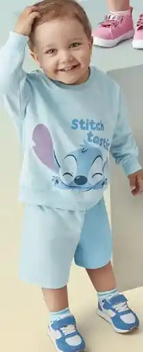 Pepco Set: hanorac şi pantaloni scurţi bebeluși 100% bumbac cu licenţă Lilo & Stitch Ofertă