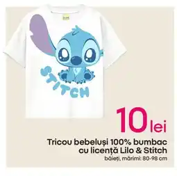 Pepco Tricou bebeluşi 100% bumbac cu licenţă Lilo & Stitch Ofertă
