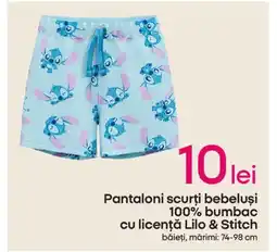 Pepco Pantaloni scurţi bebeluşi 100% bumbac cu licenţă Lilo & Stitch Ofertă