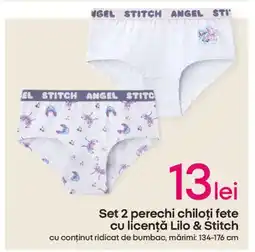 Pepco Set 2 perechi chiloţi fete cu licenţă Lilo & Stitch Ofertă