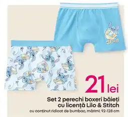 Pepco Set 2 perechi boxeri băieţi cu licenţă Lilo & Stitch Ofertă
