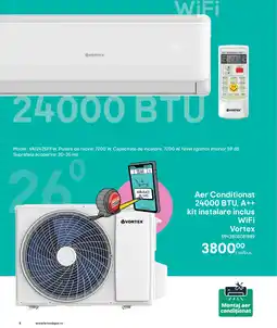 Brico Depôt Aer Conditionat 24000 BTU, A++ kit instalare inclus WiFi Vortex Ofertă