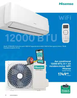 Brico Depôt Aer conditionat 12000 BTU, A++, kit instalare inclus, WiFi Hisense Ofertă