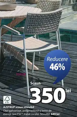 JYSK AJSTRUP scaun stivuibil Ofertă