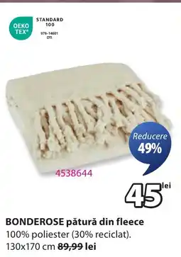 JYSK BONDEROSE pătură din fleece Ofertă
