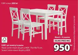 JYSK EJBY set masă şi scaune Ofertă