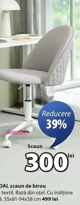 JYSK KOKKEDAL scaun de birou Ofertă
