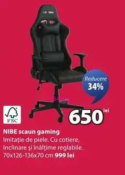 JYSK NIBE scaun gaming Ofertă