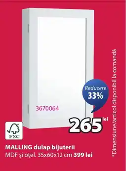JYSK MALLING dulap bijuterii Ofertă