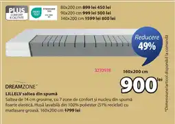 JYSK DREAMZONE® LILLELV saltea din spumă Ofertă