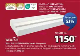 JYSK WELLPUR GLOMMA GF30 saltea din spumă Ofertă