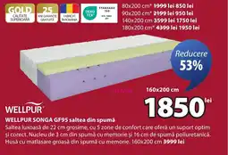 JYSK WELLPUR SONGA GF95 saltea din spumă Ofertă