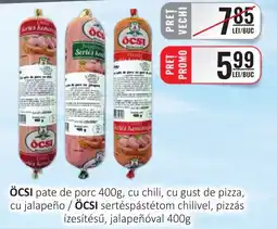 CBA ÖCSI pate de porc, cu chili, cu gust de pizza, cu jalapeño Ofertă