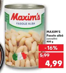 Kaufland MAXIM'S Fasole albă cannellini Ofertă