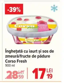 Carrefour Market CORSO FRESH îngheţată cu iaurt şi sos de zmeură/fructe de pădure Ofertă