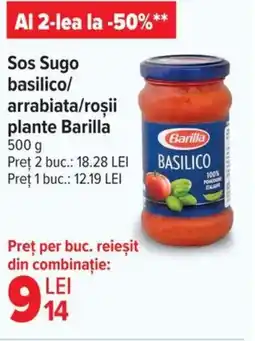 Carrefour Market BARILLA Sos Sugo basilico/ arrabiata/roşii plante Ofertă