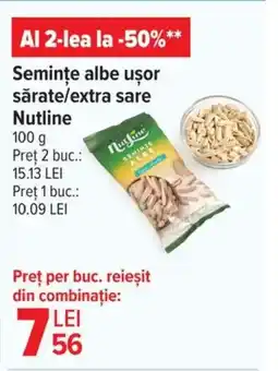 Carrefour Market NUTLINE Semințe albe ușor săǎrate/extra sare Ofertă