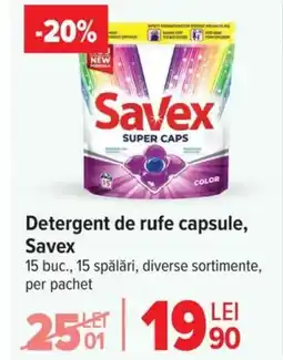 Carrefour Market SAVEX Detergent de rufe capsule, Ofertă