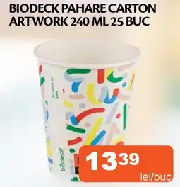 Unicarm Biodeck pahare carton artwork Ofertă