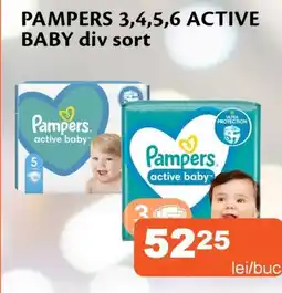 Unicarm Pampers 3,4,5,6 active baby div sort Ofertă