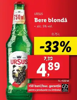Lidl URSUS Bere blondǎ Ofertă