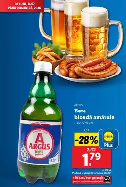 Lidl ARGUS Bere blondă amăruie Ofertă