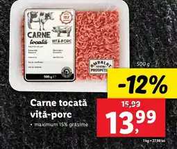 Lidl Carne tocată vită-porc Ofertă
