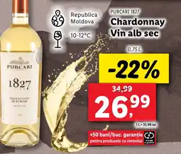 Lidl PURCARI 1827 Chardonnay Moldova Vin alb sec Ofertă