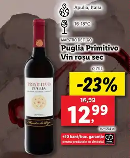Lidl MAESTRO DE PIGO Puglia Primitivo Vin roşu sec Ofertă