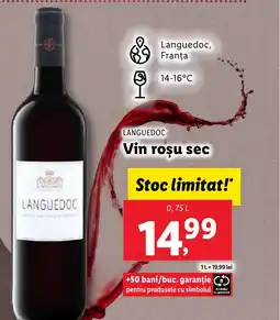 Lidl LANGUEDOC Vin rosu sec Ofertă