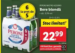 Lidl PERONI NASTRO AZZURRO Bere blondǎ Ofertă