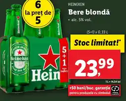 Lidl HEINEKEN Bere blondǎ Ofertă