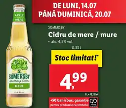 Lidl SOMERSBY Cidru de mere / mure Ofertă